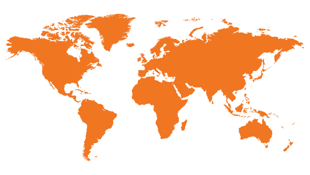 orange world map