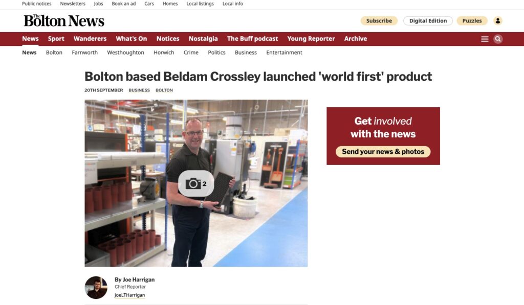 Beldam Crossley launched 'world first' product
