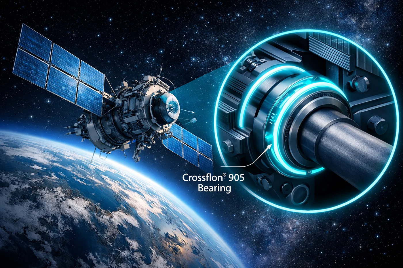 Beldam Crossley Crossflon 905 in space satellite bearings